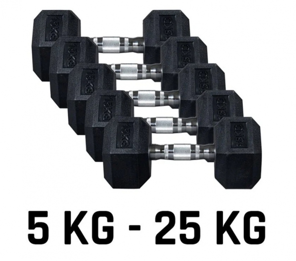 Hex Kurzhantel PVC Set 5Kg - 25Kg