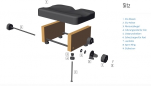 Water Rower Laufrolle zu Sitz