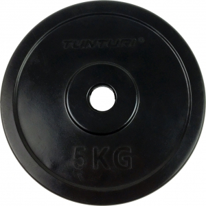 Tunturi Gummierte 5 kg Hantelscheibe 30 mm Schwarz