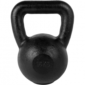 Tunturi Gusseisen Kettlebell mit Gummi Boden 16 kg Schwarz