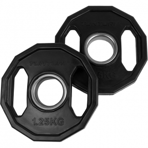 Tunturi Gummiertes 1.25 kg Hantelscheibenpaar 50 mm Schwarz