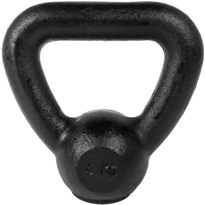 Tunturi Gusseisen Kettlebell mit Gummi Boden 4 kg Schwarz