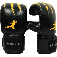 Bruce Lee Bag & Sparring Handschuhe Schwarz/Gelb Grösse M