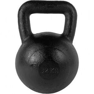 Tunturi Gusseisen Kettlebell mit Gummi Boden 32 kg Schwarz