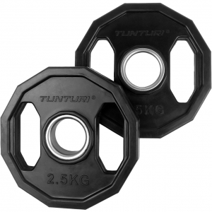 Tunturi Gummiertes 2.5 kg Hantelscheibenpaar 50 mm Schwarz